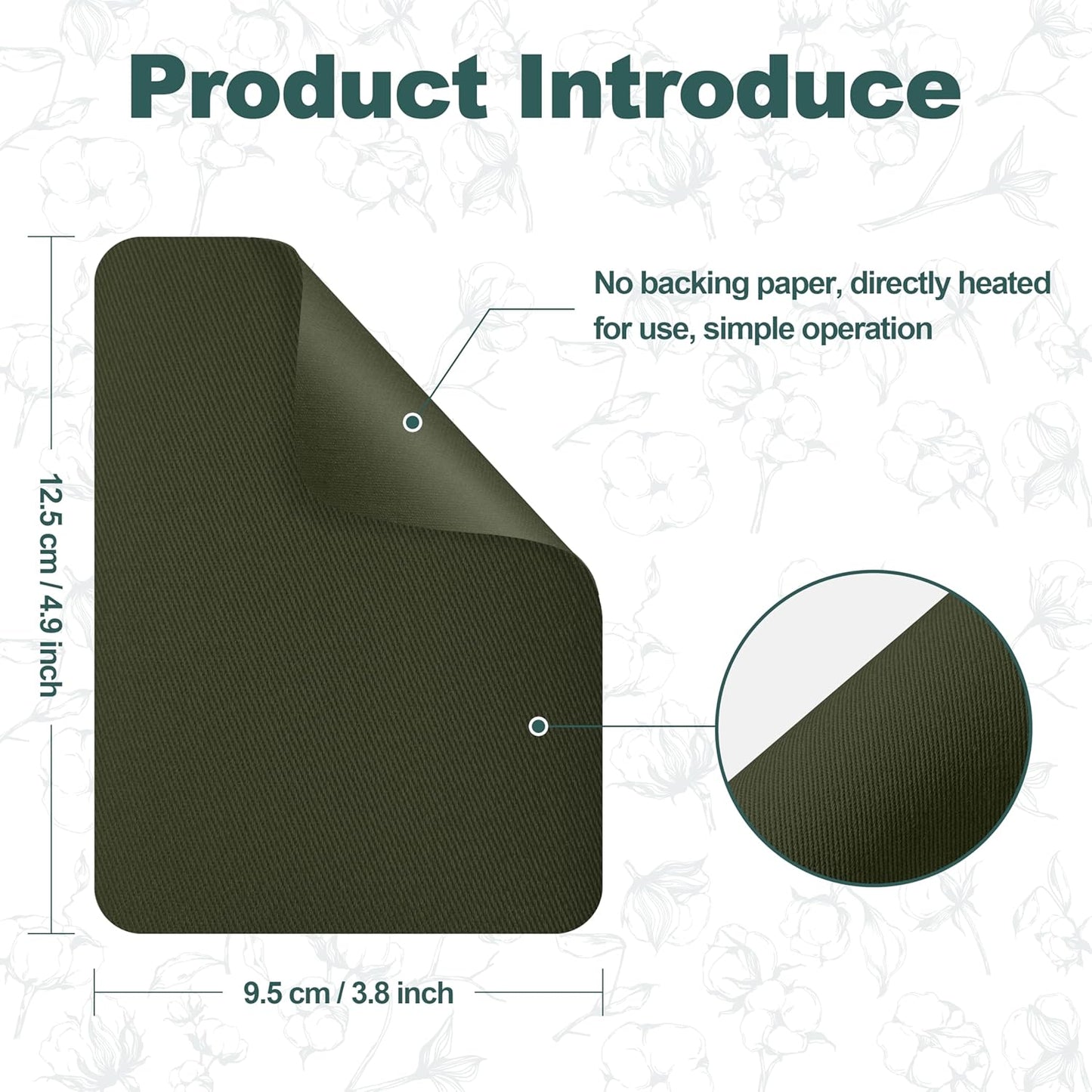 Iron on Patches for Clothes, 8 Pieces Patches for Cloth, 100% Cotton Fabric Patches for Clothing, Bag, Hat Repair, Clothing Repair Decorating Kit 3.7" by 4.9" (9.5 cm x 12.5 cm, Green)