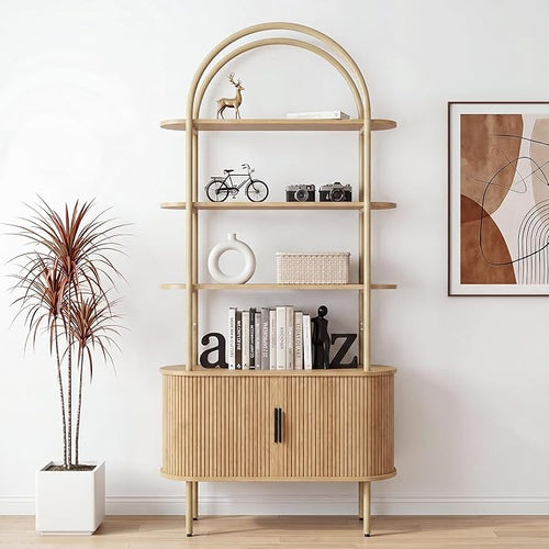 71" Tall Fluted Arched Bookshelf by JanmerHome