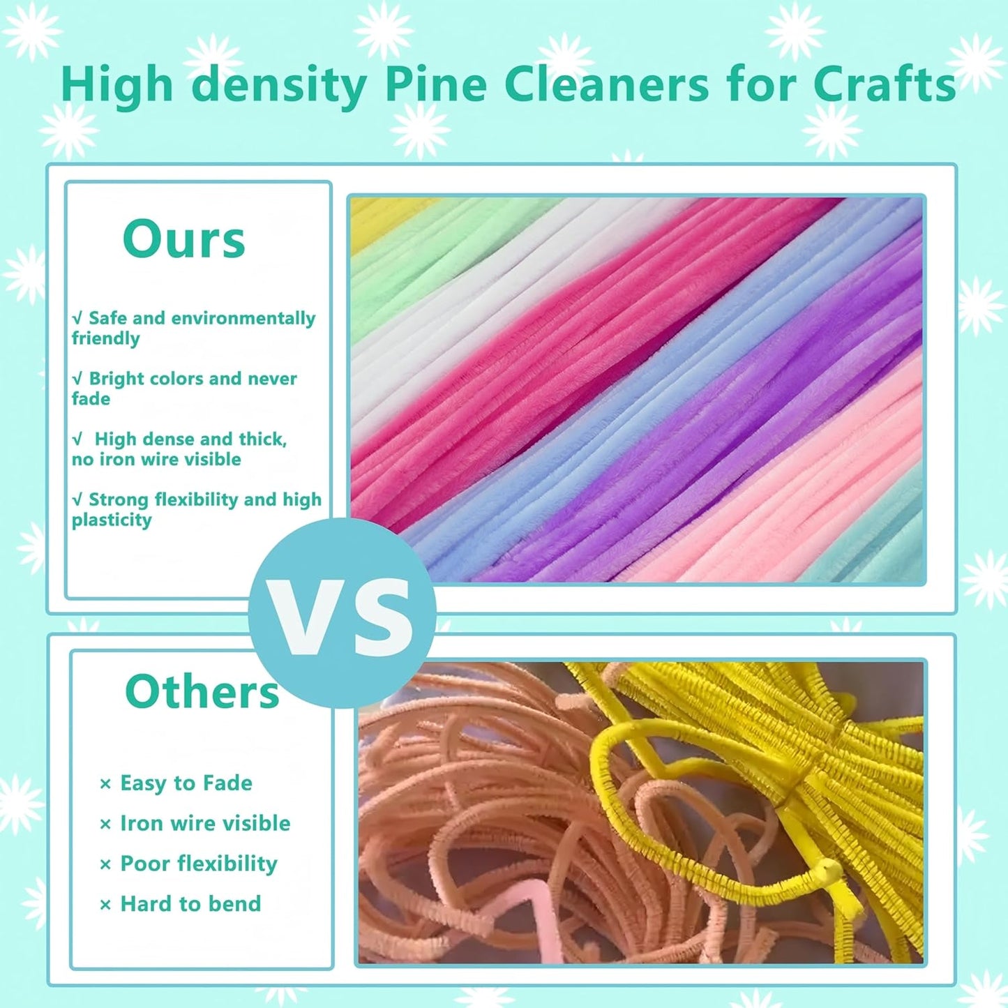 Pipe Cleaners Craft, 400pcs Pipe Cleaners with Flower Stems, Floral Tape, Ribbon, for Flower Bouquet DIY-Colorful