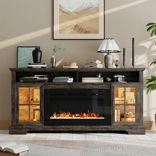 70" Farmhouse TV Stand with 36" Fireplace - Image 2