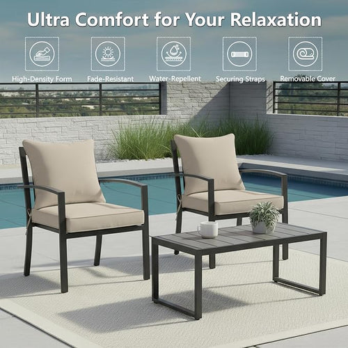 22x22 Inch Patio Chair Cushions Set of 2, Outdoor Furniture Cushions - Image 2
