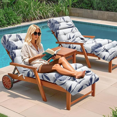 4 Pack Outdoor Chaise Lounge Chair Cushion 75.1 x 22.8 x 4.7 Inches 100% - Image 2