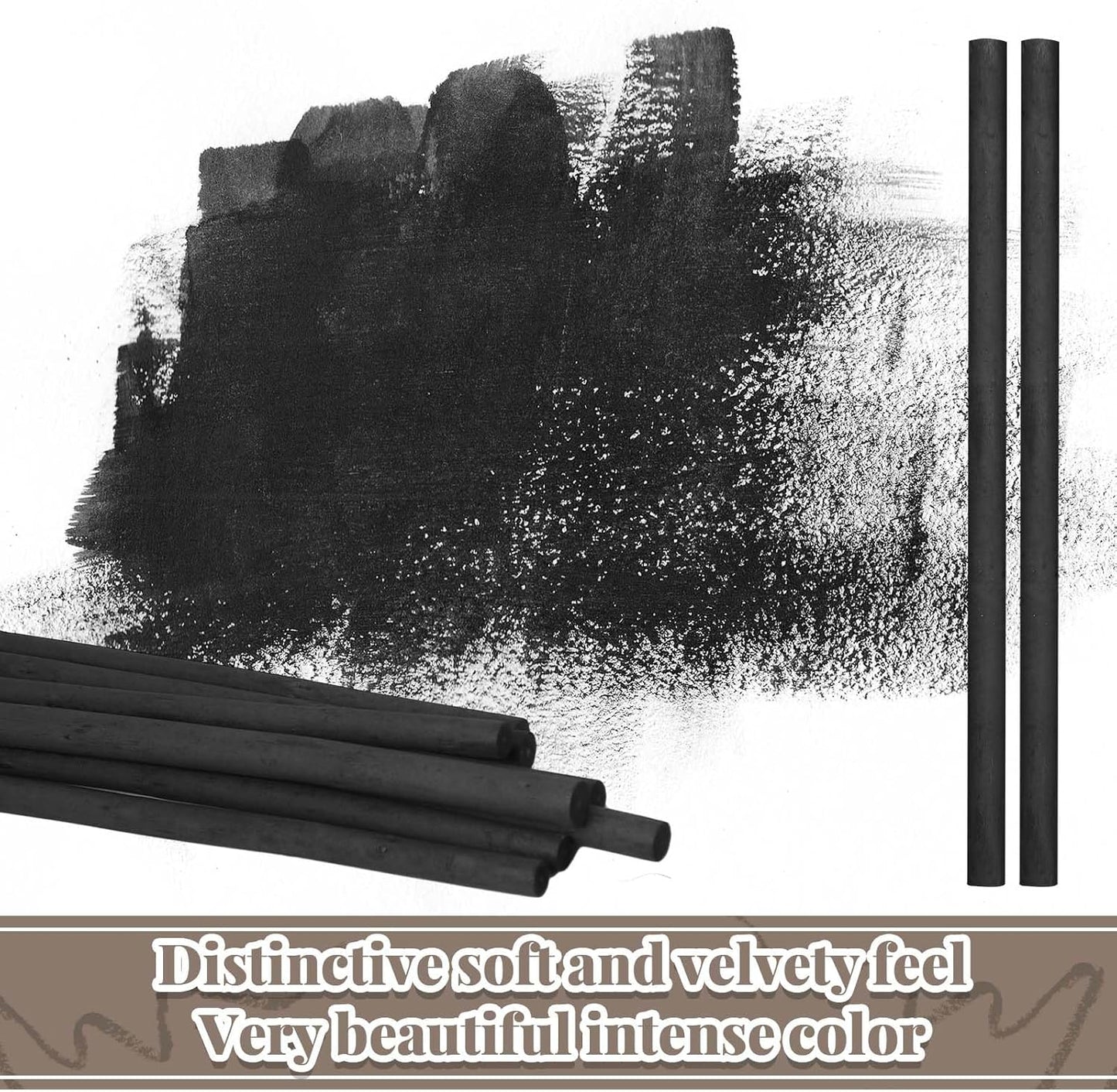 Gueevin 50 Pcs Willow Charcoal Sticks, Willow Charcoal, Artists, Beginners, Students, Perfect for Sketching, Drawing, Shading, and Fine Art Christmas Gifts for Art (7-9mm)