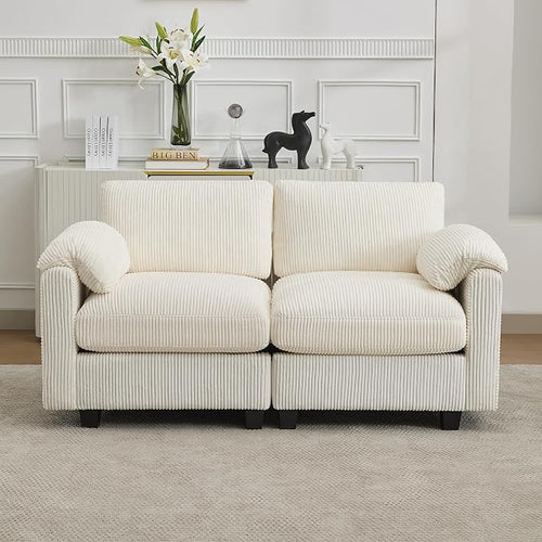 61'' Modular Loveseat Sofa, Extra Deep Seat Cloud Couch by HATPPTO