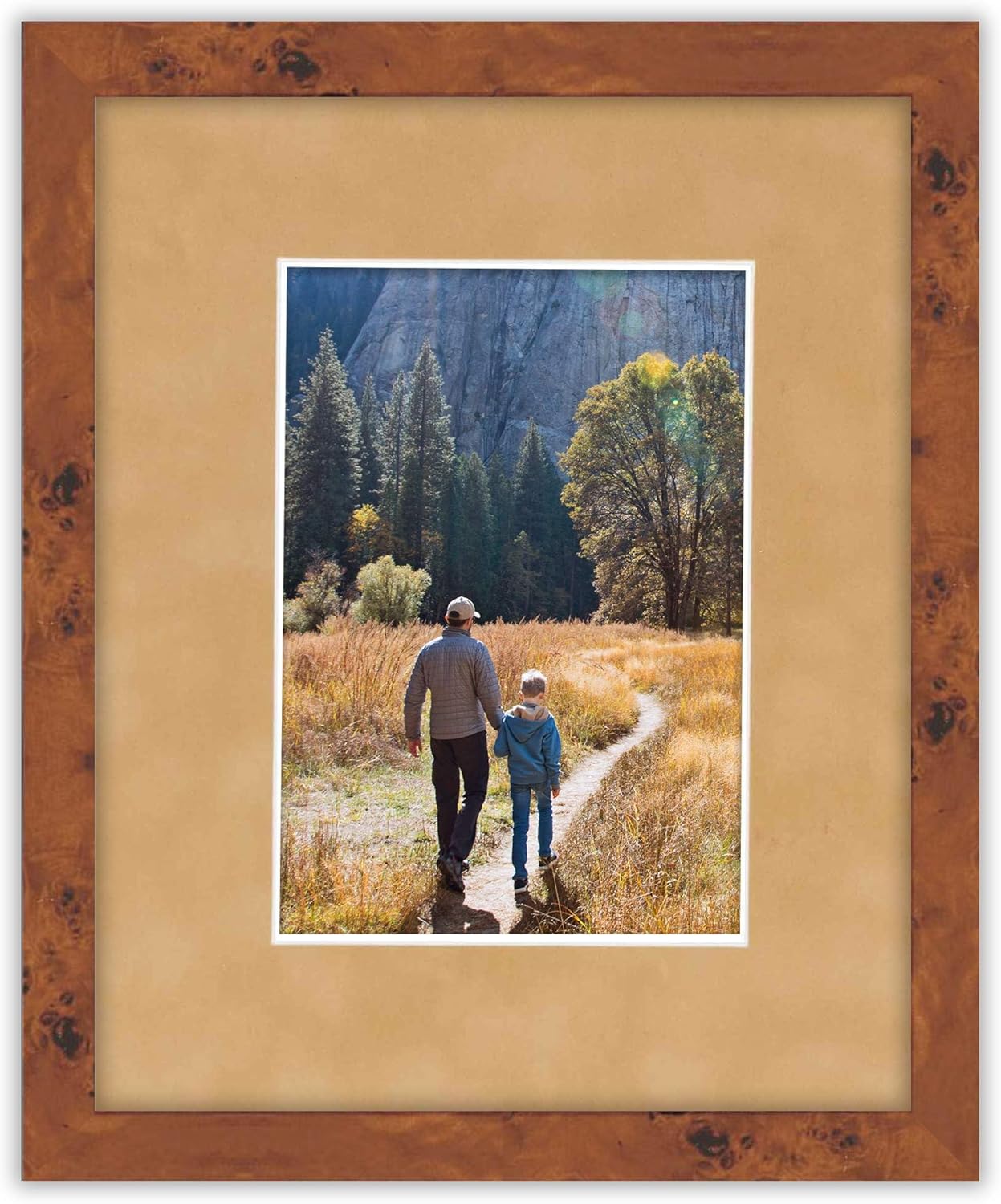 Pack of 25 Acid Free 8x10 Mats Bevel Cut for 5.5x8.5 Photos - Beige Suede Precut Matboards With Backing Boards and Clear Photo Mat Bags For Pictures, Photos, Framing - 4-ply Thickness