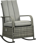 Outsunny Wicker Outdoor Rocking Chair, Patio Recliner by Outsunny
