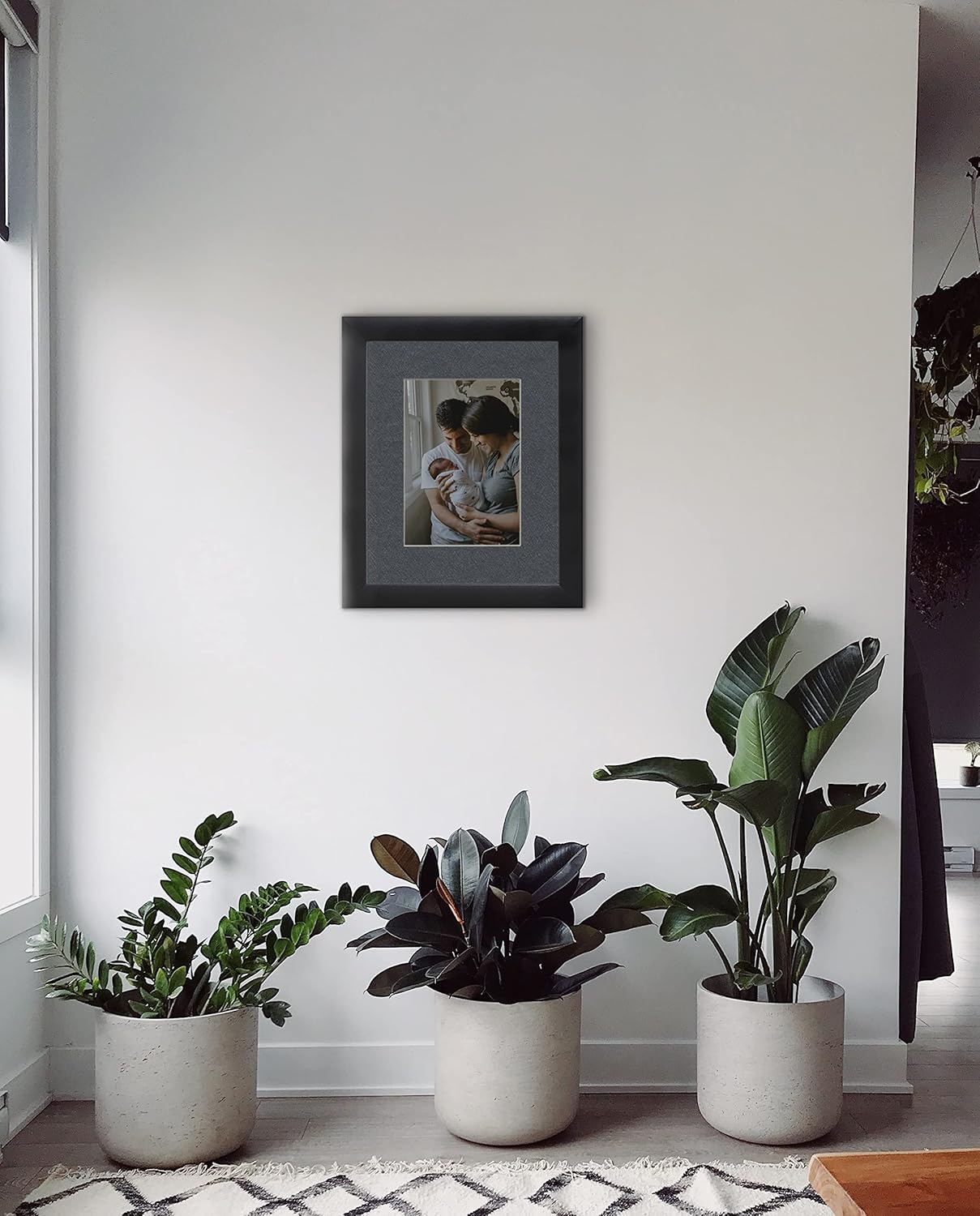 Craig Frames B573 Pre-cut Mat Board for 11x14 Print, 14x18, Graphite Black