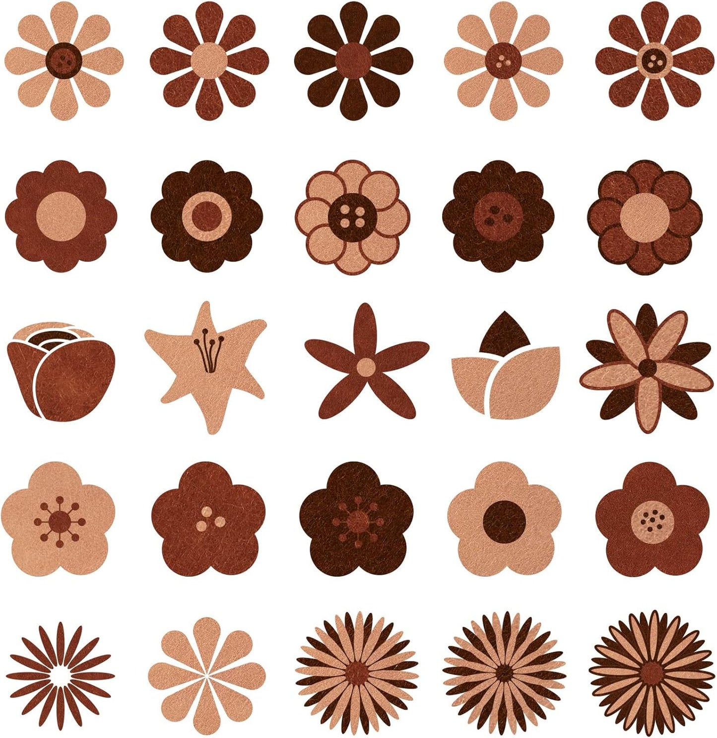 Whaline 18Pcs Felt Fabric Sheets Soft Thick Assorted Brown Craft Felt Pack for Autumn Thanksgiving Harvest DIY Craft Sewing Patchwork Art Projects, 3 Colors, 7.9 x 11.8 Inch