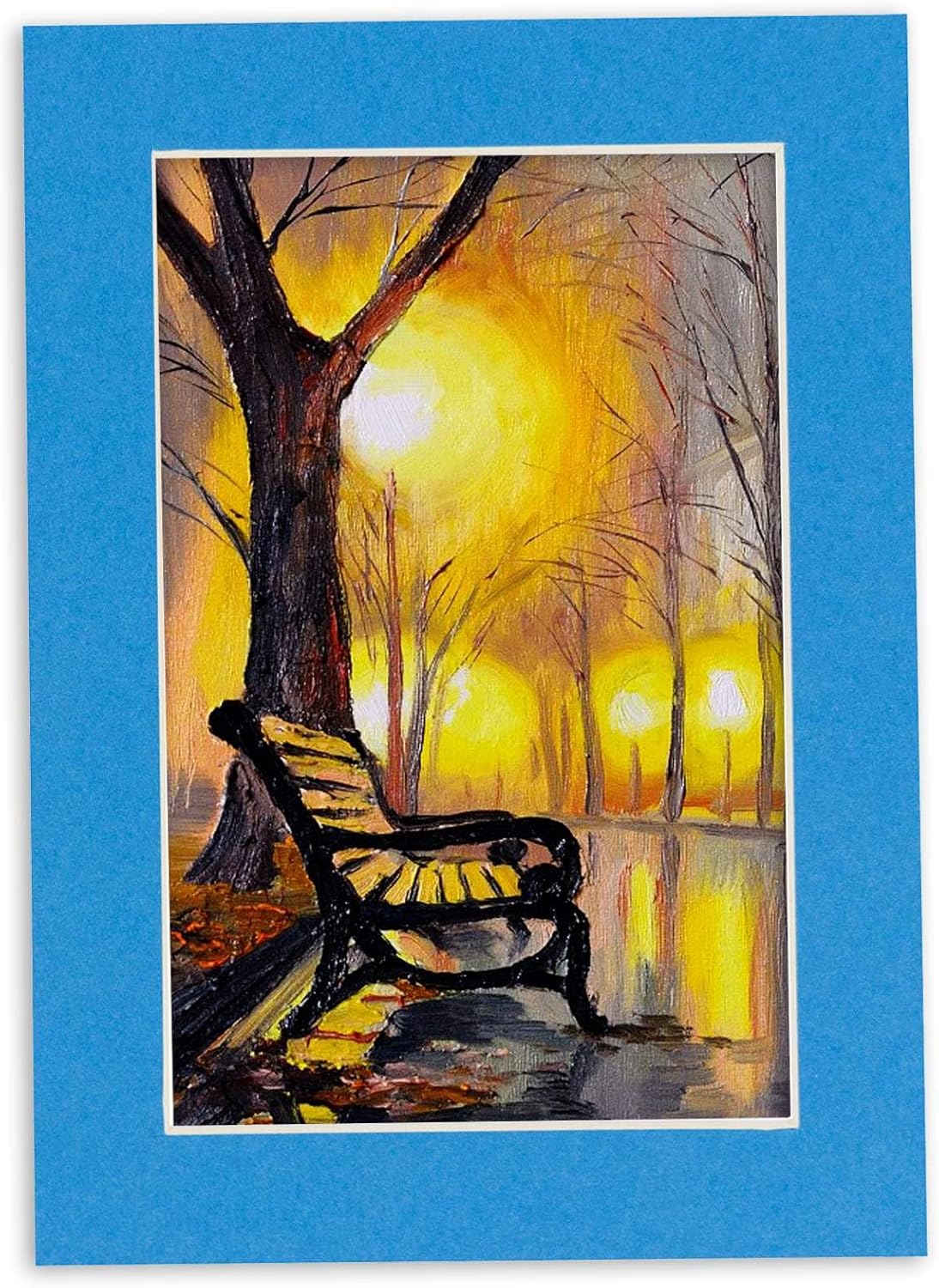 8x10 Mat Bevel Cut for 5x8 Photos - Acid Free Bay Blue Precut Matboard - For Pictures, Photos, Framing - 4-ply Thickness