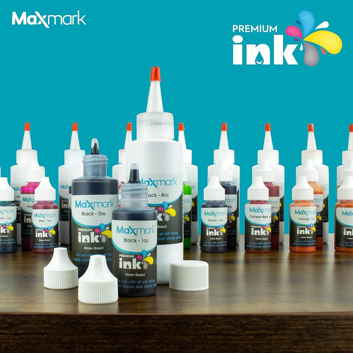 MaxMark Premium Refill Ink for self Inking Stamps and Stamp Pads, Pink Color - 1 oz.