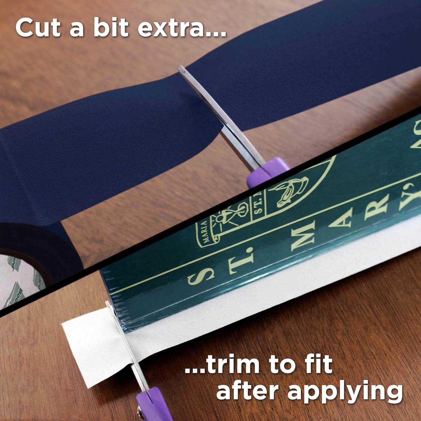 BookGuard 2 Inch Book Repair Tape, Premium Bookbinding Tape for Book Repairs, Ideal Addition for Library Supplies - 15 Yard Roll, Navy Blue