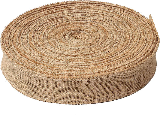 KINJOEK1 in Burlap Ribbon, 27 Yards Natural Jute Fabric Roll Ribbon for Craft, Christmas, Wedding, Gifts, Decoration