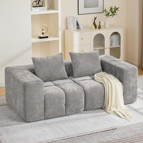 78.7" Loveseat Boneless Couch, Upholstered Cloud Love Seat by CACFTII