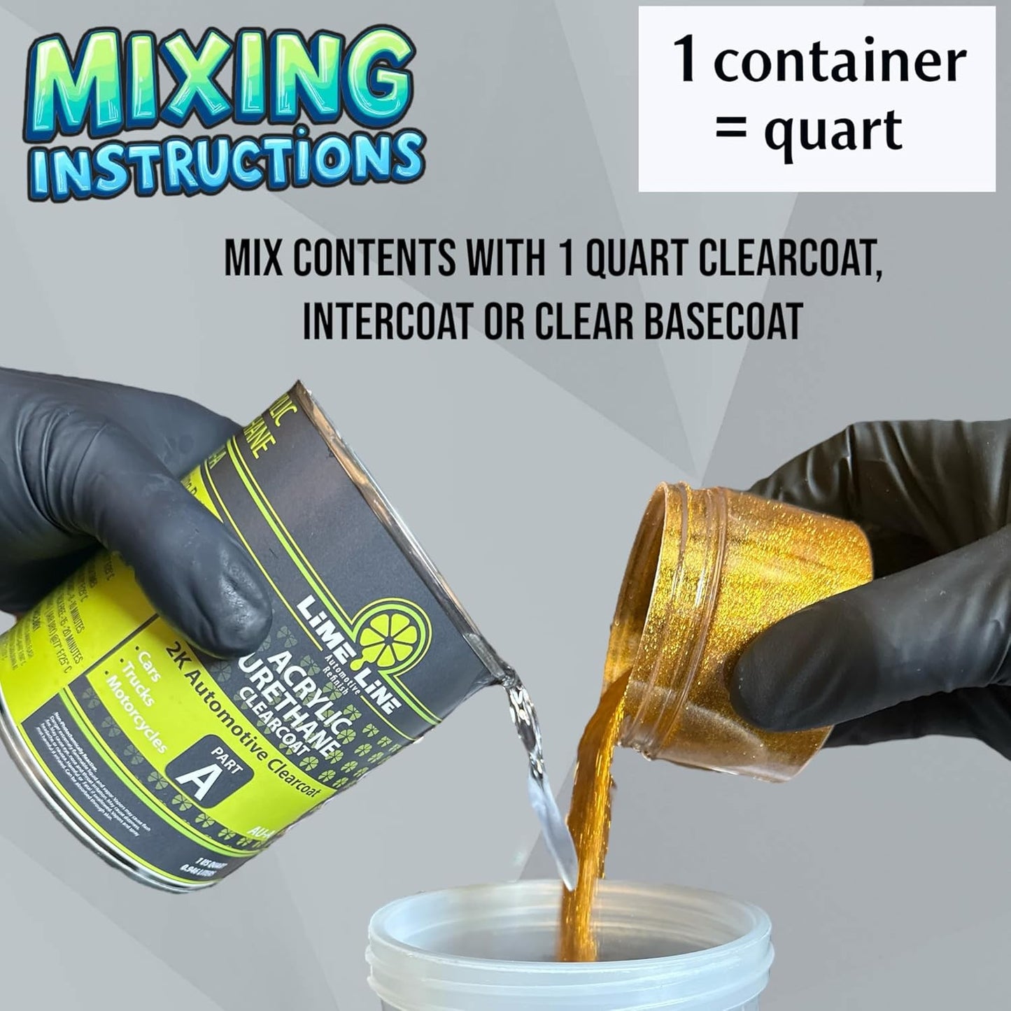 LiME LiNE Sprayable Metal Flake Paint Additive: Solvent Resistant Glitter for Automotive Custom Painting (Blue)