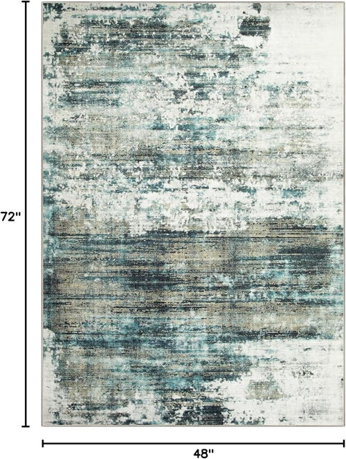 4x6 Area Rugs Washable Rug: Modern Abstract Living Room Rug Soft Anti-Skid Thin - Image 2