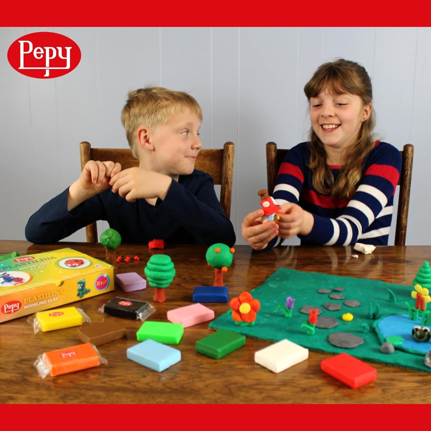 Pepy Plastilina Reusable and Non-Drying Modeling Clay; Set of 24 Bars, 1.4 Ounce Each, Perfect for Arts and Crafts Projects, Black
