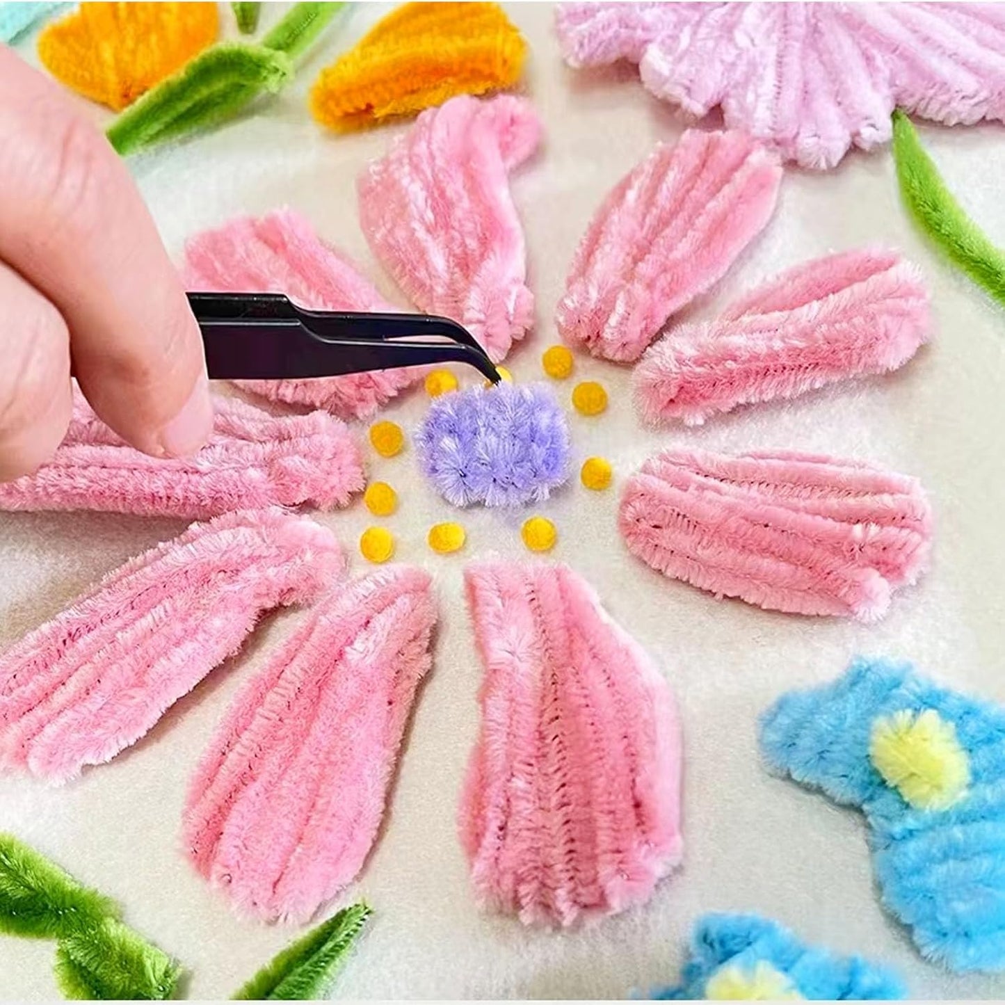 500PCS Pipe Cleaners Craft - Pink Pipe Cleaners Craft Bulk Supplies,Chenille Stems for Kids and Adults DIY Arts Crafts Project