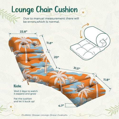 4Pcs Outdoor Chaise Lounge Chair Cushion 75.1 x 22.8 x 4.7 Inches 100% - Image 2