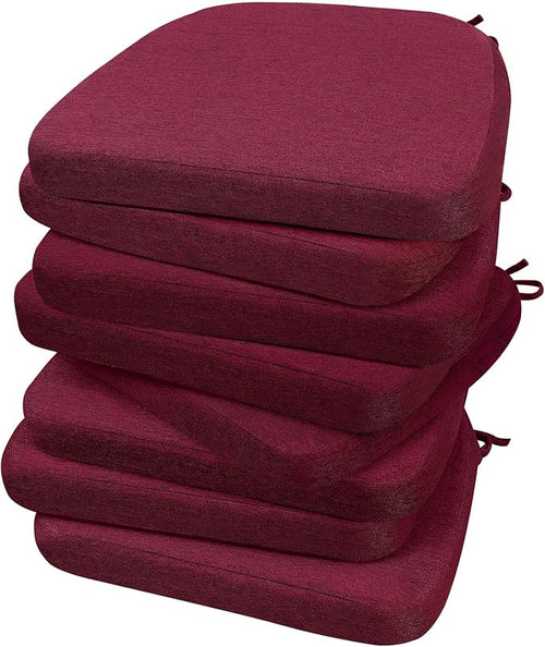 AAAAAcessories D-Shaped Chair Cushions, Machine-Washable Cover, Wine Red by AAAAAcessories