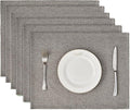 BALCONY & FALCON Placemats Set of 6 Faux Linen Cloth Place Mats Washable by BALCONYFALCON