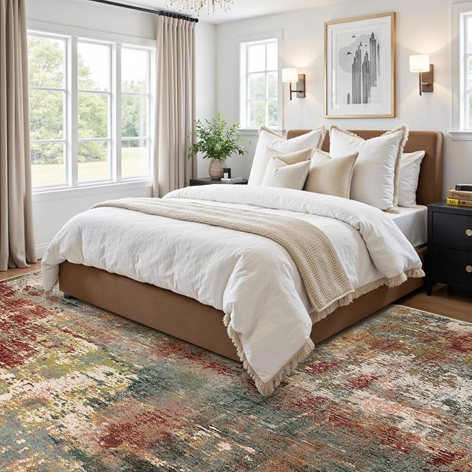 RELEANY Washable Area Rugs 6'x9' Non-Slip Modern Abstract Soft - Image 2