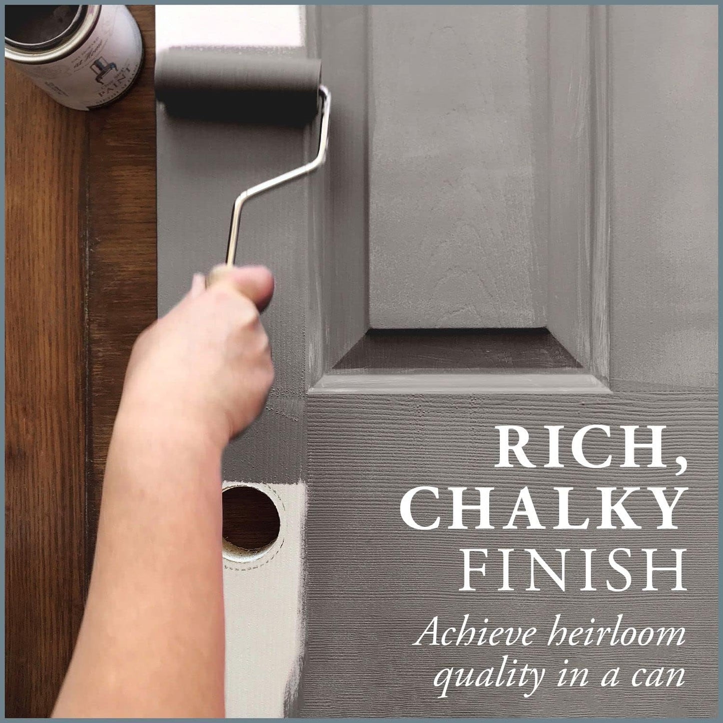 AMY HOWARD AT HOME Chalk-Based One Step Paint for Furniture, Cabinetry, Decor, Finish, and More | No Stripping, Sanding, or Priming | Medium Base | 32 Ounce | Selznick Grey