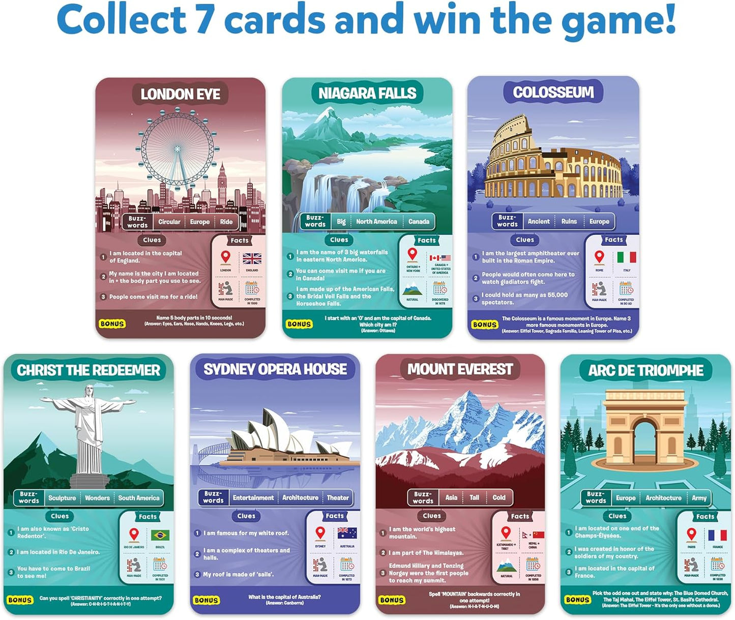 Skillmatics Guess in 10 Legendary Landmarks, Educational Travel Toys for Boys, Girls, and Kids Who Love Card Games, Board Games, Geography and History, Trivia, Gifts for Ages 8, 9, 10 and Up