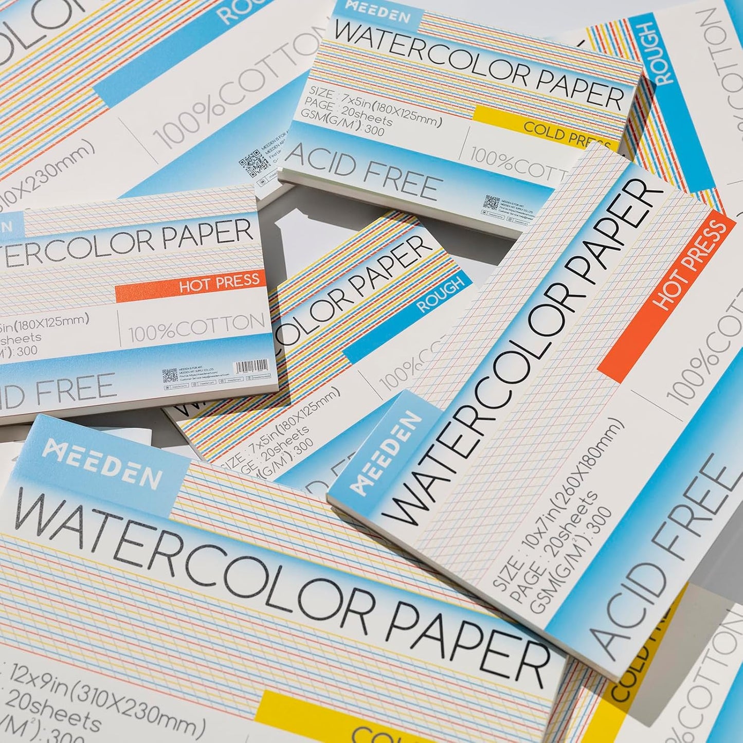 MEEDEN Watercolor Paper Block - 100% Cotton Watercolor Paper Pad of 20 Sheets, 140lb/300gsm, Acid-Free Art Paper for Watercolor, Gouache, Ink and More, 15" x 10" Cold Press