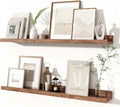 Fun Memories Picture Ledge Shelves Set of 2, 32 Inch Rustic Wall Mounted by FunMemories
