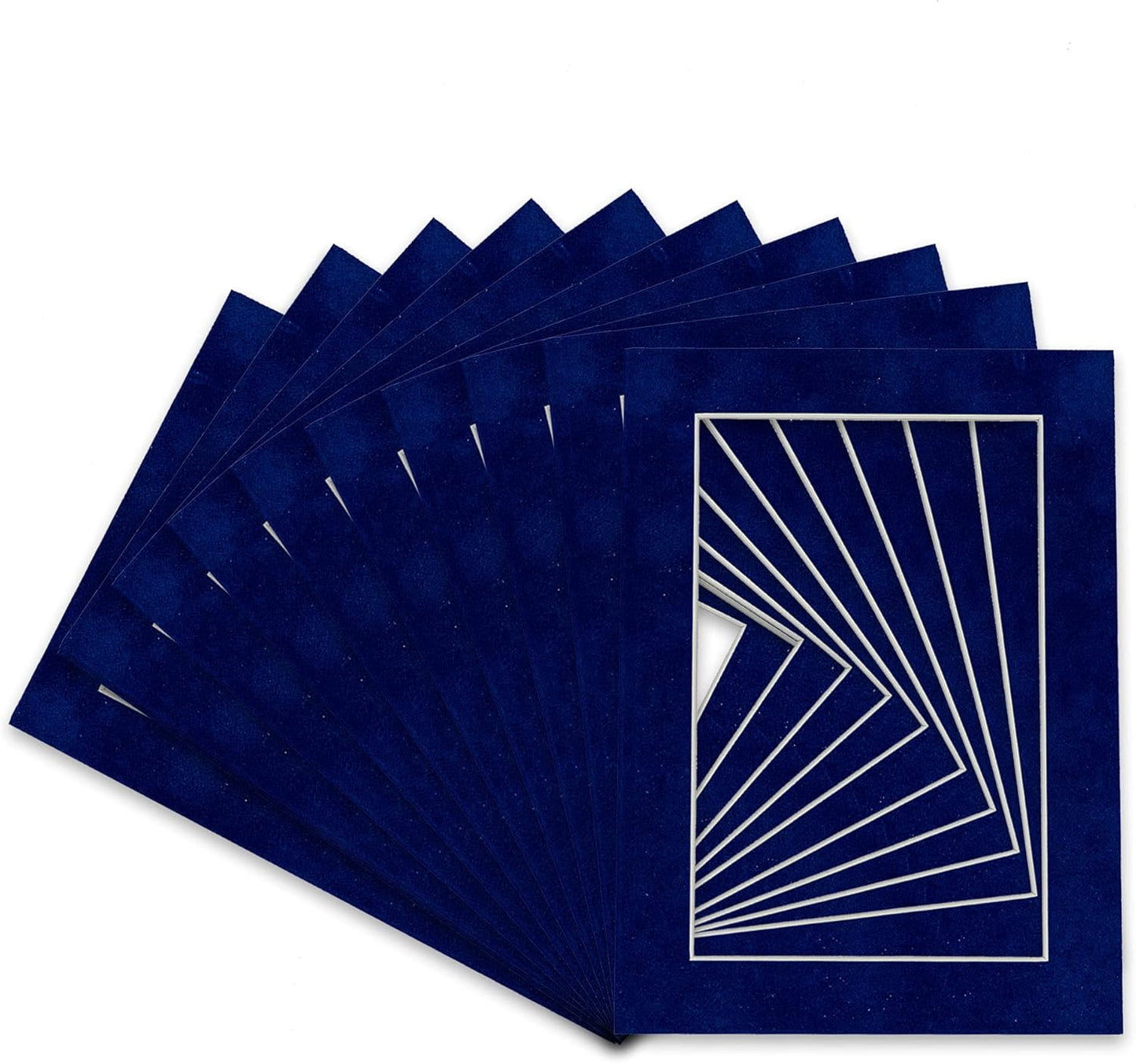 Pack of 25 Acid Free 11x14 Mats Bevel Cut for 8.5x11 Photos - Brooke Blue Suede Precut Matboards With Backing Boards and Clear Photo Mat Bags For Pictures, Photos, Framing - 4-ply Thickness