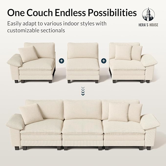 HERA'S HOUSE 158" Modular Sectional Sofa, Oversized L Shaped Couches - Image 7