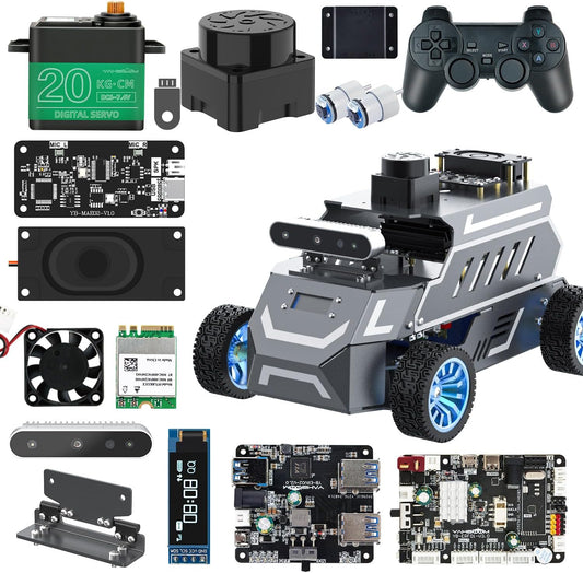 Yahboom ROS2 Robot Car Ackerman Steering Chassis,AI Visual Recognition Embodied Intelligence AI for Jetson Nano B01 4GB,User Manual Included (Superior Ver Without Nano)