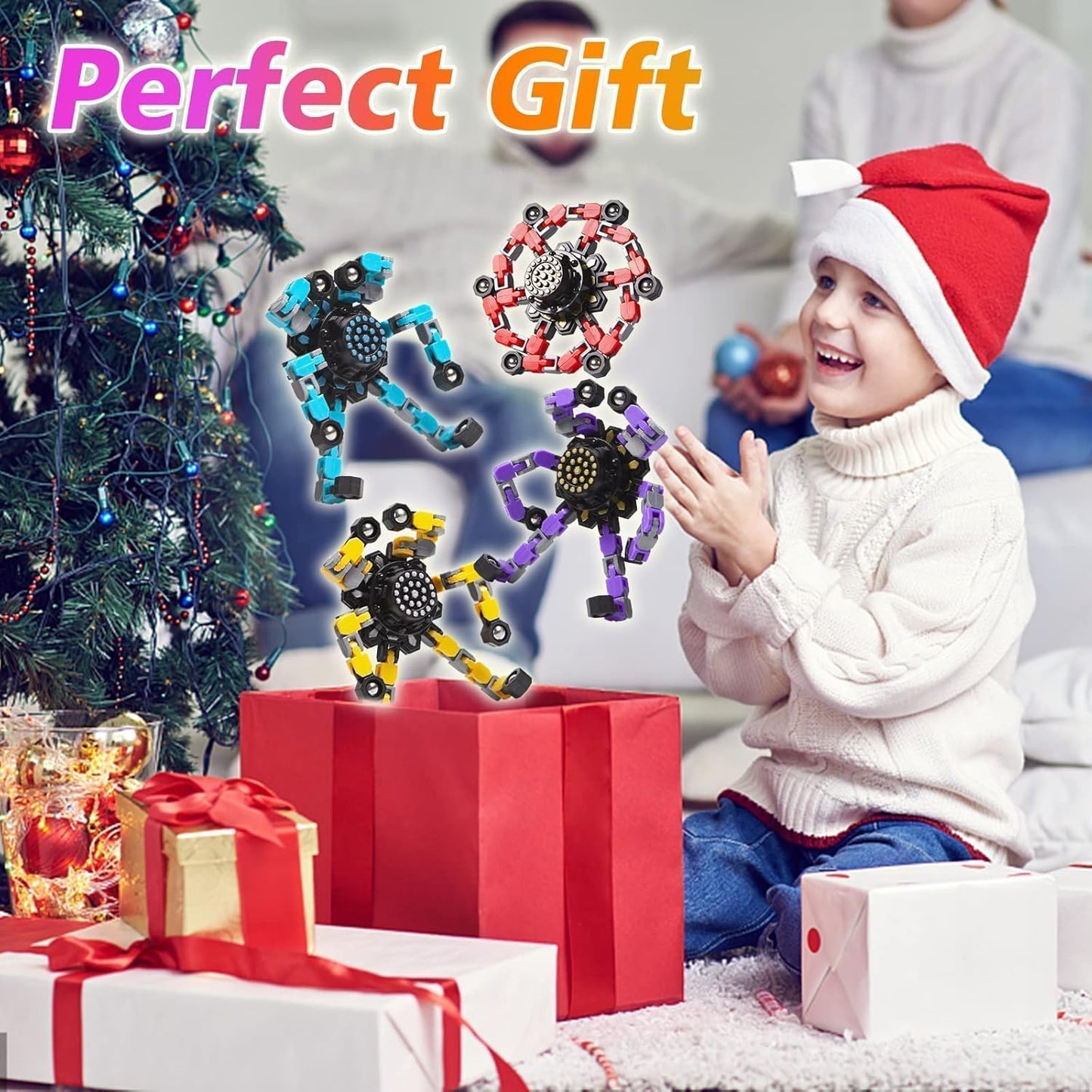 Transformable Fidget Spinners 32 Pcs for Kids and Adults Stress Relief Sensory Toys for Boys and Girls Fidget Toy Classroom Party Favors for Kids 4-8 8-12, Goodie Bag Stocking Stuffers Gifts