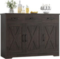 HOSTACK Modern Farmhouse Buffet Sideboard Cabinet, Barn Doors Storage Cabinet by HOSTACK