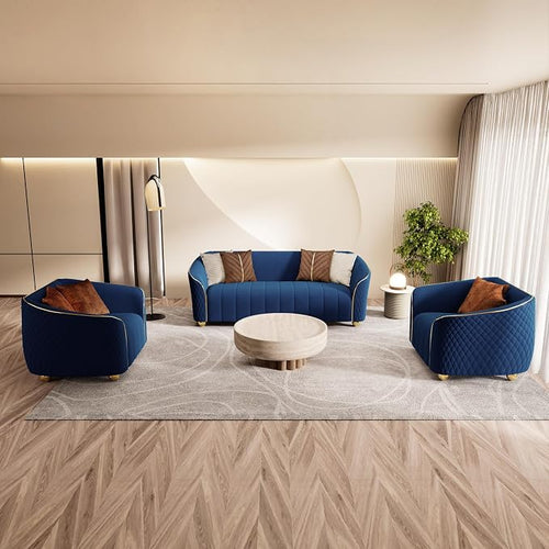 3-Piece Luxury Velvet Sofa Set for Living Room, Elegant Design Couch Set by yunqishiHOME