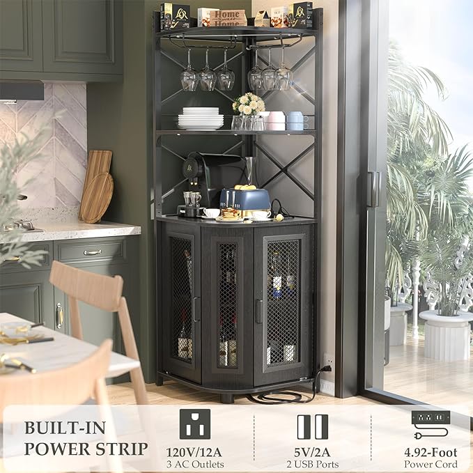 Aheaplus Corner Bar Cabinet - Image 4