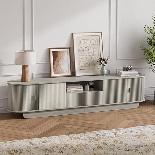 86.61'' Tambour TV Stand for 55-85 Inch, Entertainment Center by ukaocai
