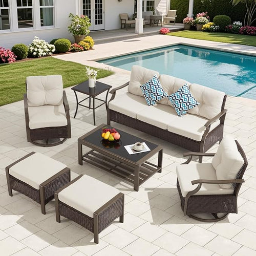 7 Pieces Outdoor Conversation Sets by YALISSEY