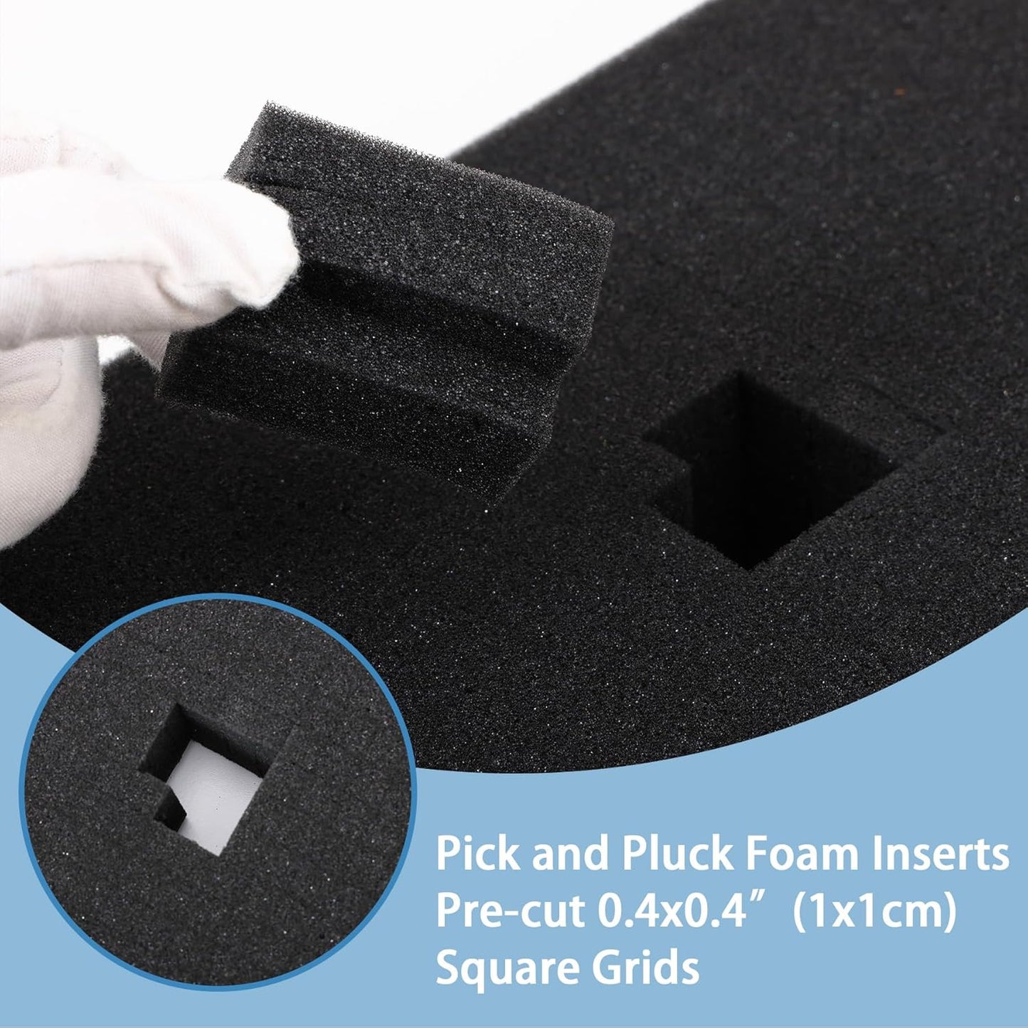 Coengwui Pick and Pluck Foam Inserts, Pre-Cubed Pick Apart Sheets for Crafts Toolbox Game Box Camera Cases Drawer Storage (2Pack 16 x 12 x 2" with 0.4" Bottom Padding)