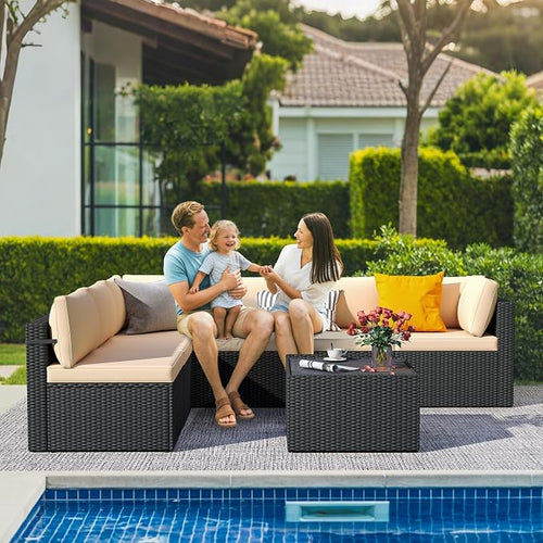 7-Piece Outdoor Sectional Sofa Set, Weather-Resistant Patio Furniture Set - Image 2