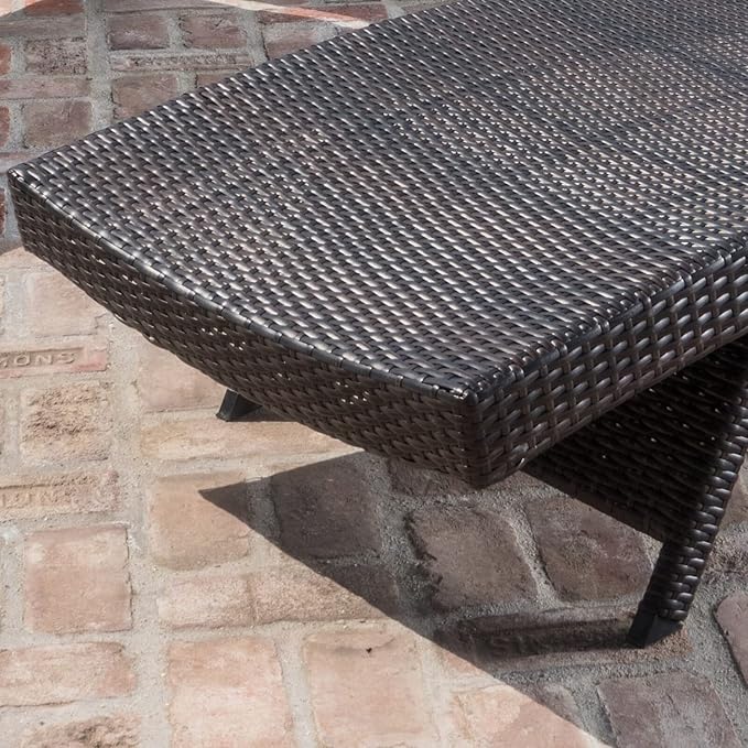 79'' Long Reclining Chaise Lounge + Side Table Set of 2, Outdoor Wicker - Image 5