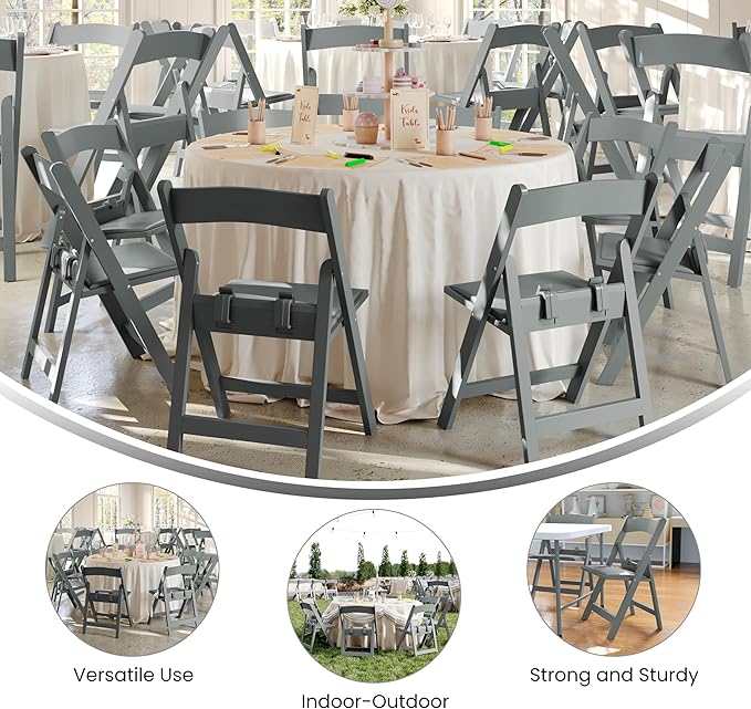 Flash Furniture Hercules Set of 10 Kids Gray Resin Folding Chair - Image 6