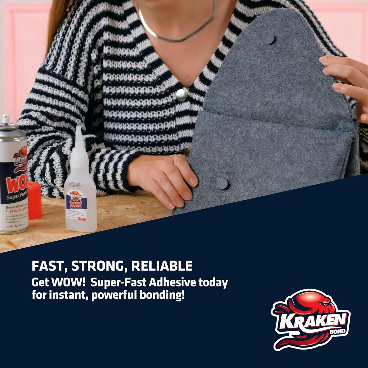 Kraken Bond Wow! CA Glue (1x3.50 oz) with Spray Adhesive Activator (1x13.50 fl oz) - Cyanoacrylate, with Activator, Fast CA Glue for Woodworking, Crazy & Craft - 1 Pack