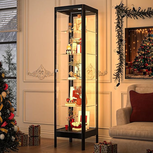 5-Tier Glass Display Cabinet by WOOWDEPOTBetterYourLife