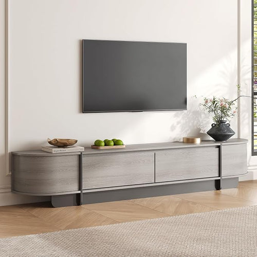 78.7'' Modern TV Stand for 55-85 Inch, Long Wooden TV Console by ukaocai