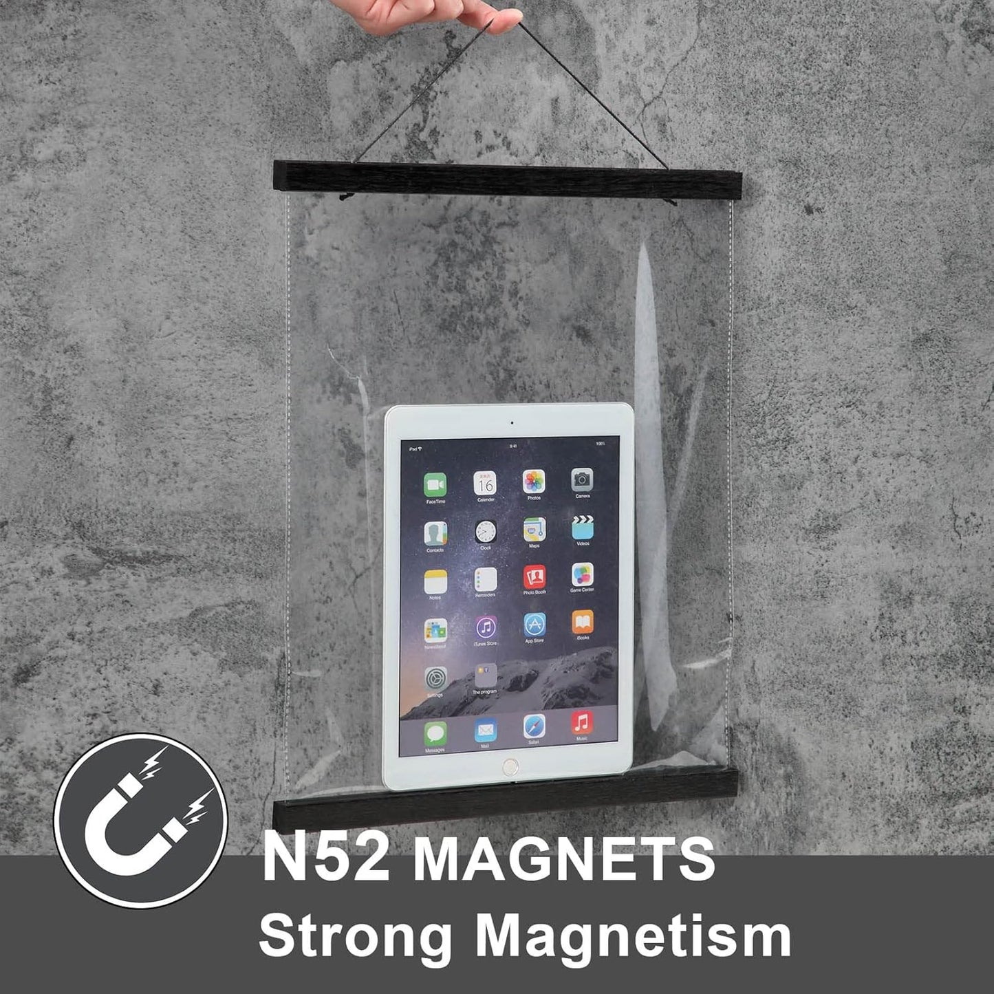 WITCOLOR Magnetic Poster Hanger Frame, 8x10 8x12 8x20 Black Poster Frames Wood Wooden Magnet Hanging Kit for Walls Print Poster Canvas Artwork Diamond Painting