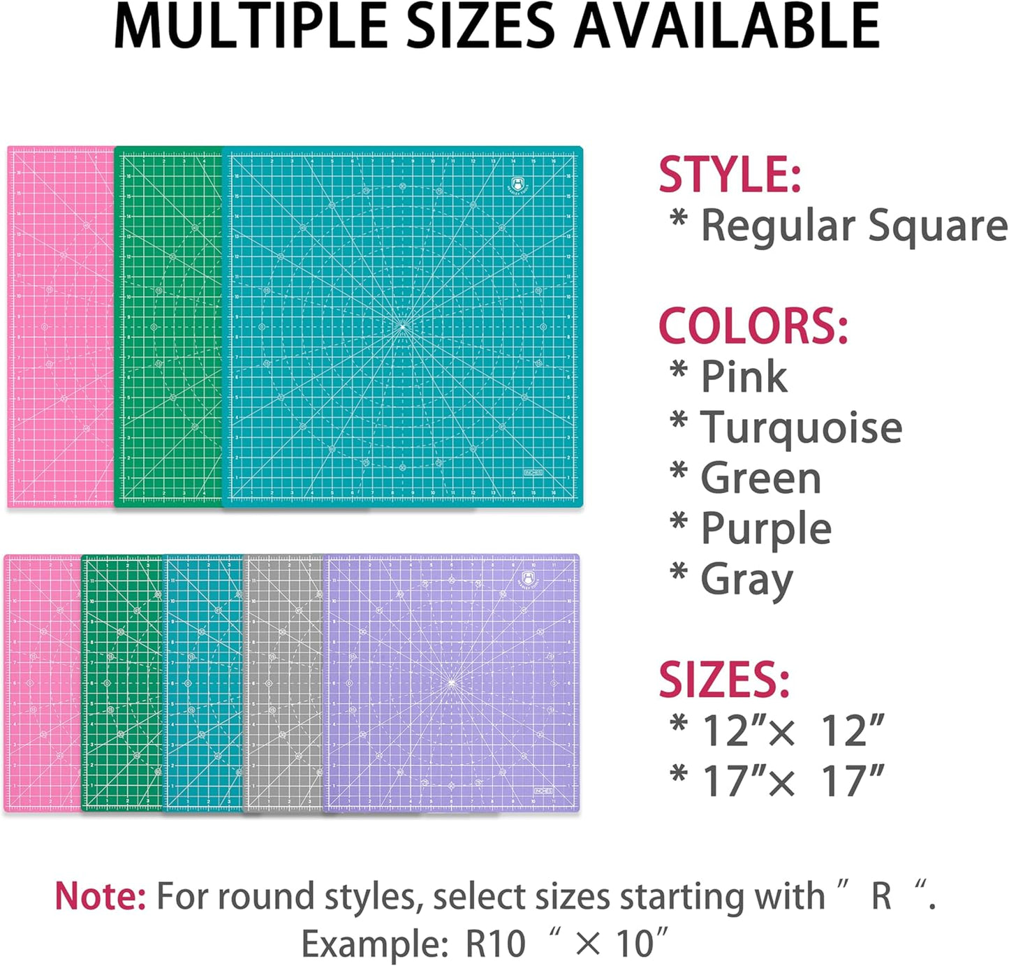 Headley Tools 12"x12" Rotating Cutting Mat, Self Healing Mat with 360-Degree Rotation & Anti-Slip Base, Sewing Board Cutting Mat Perfect for Fabric Quilting Leather Hobby Project, Green