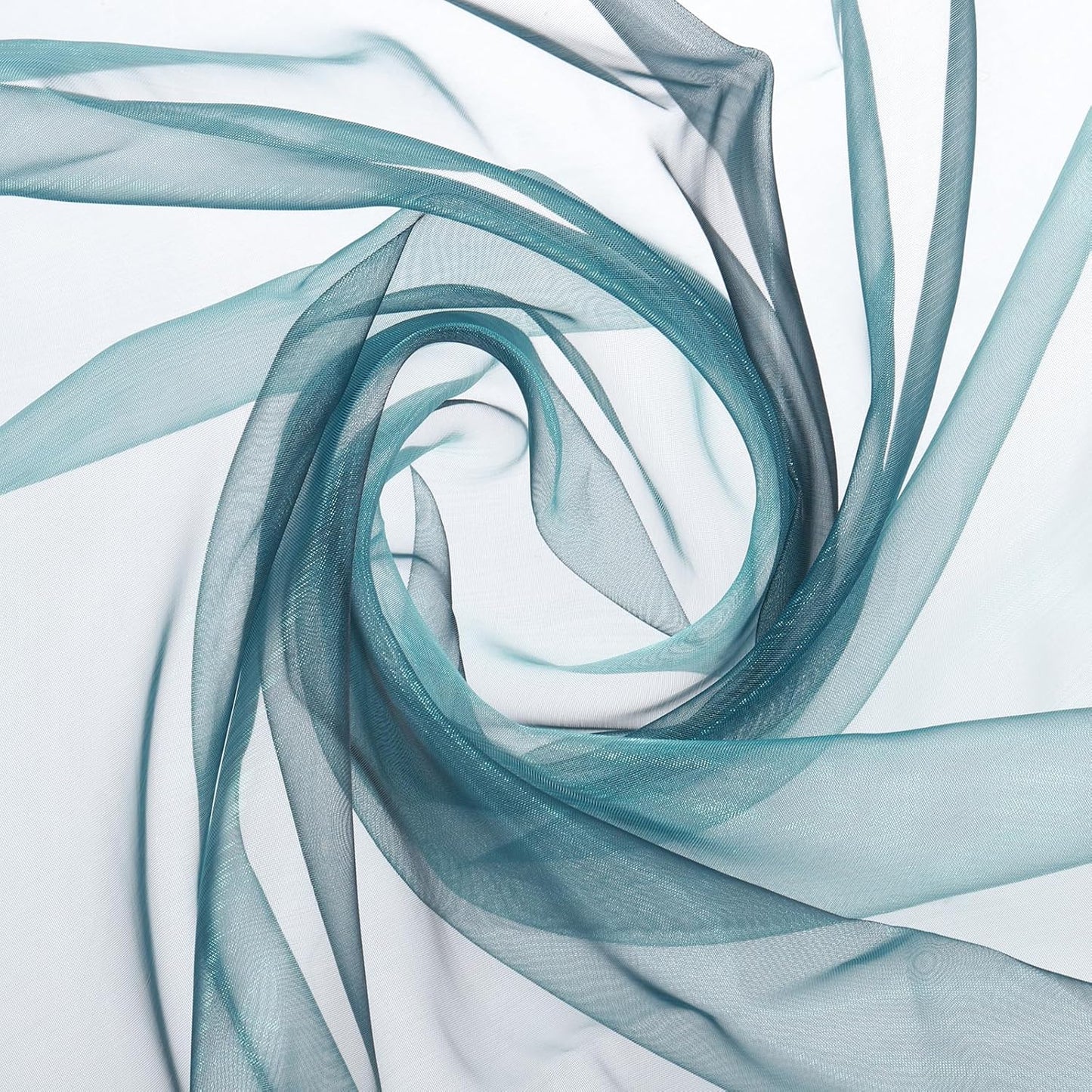 MECCANIXITY Iridescent Sheer Organza Fabric, 10 Yards x 59 Inches Solid Holographic Shiny Fabric Organza Cloth for Wedding, Curtains, Costume, Photo Background, Gradient Black Blue