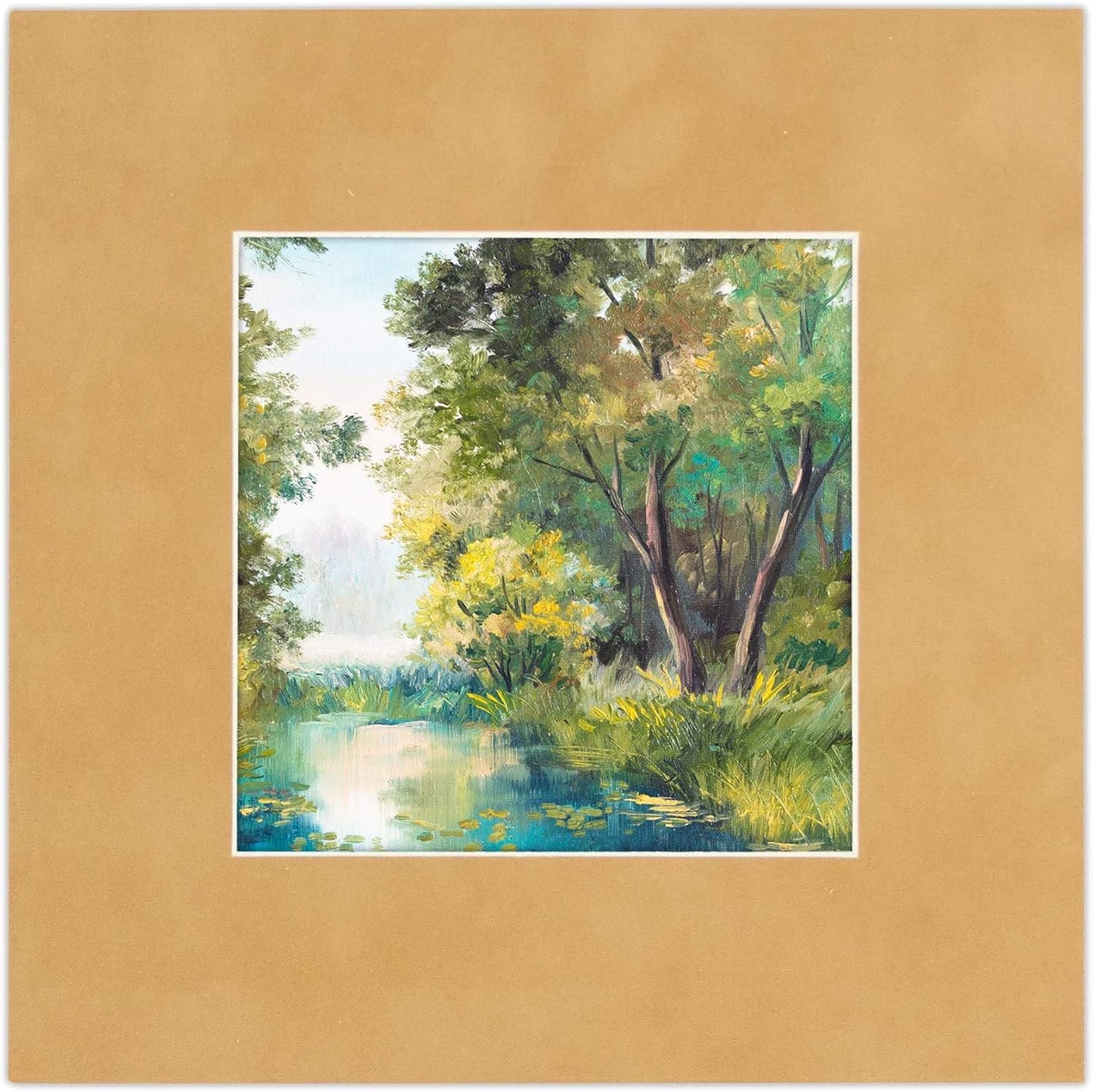 Poster Palooza 8x10 Mat Bevel Cut for 6x8 Photos - Acid Free Beige Suede Precut Matboard - for Pictures, Photos, Framing - 4-ply Thickness