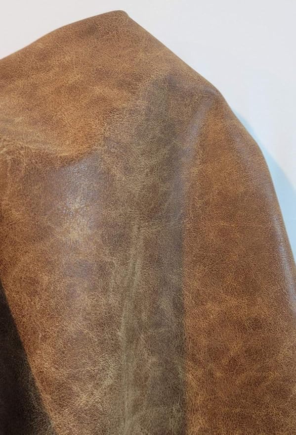 Acorn Vintage Distressed Soft Faux Leather Fabric Sheet PU Leather Sold by The by NATLeathers